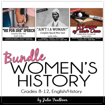 Preview of Women's History Month English Lessons BUNDLE