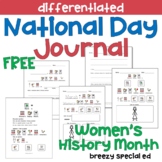 Women's History Month FREE Differentiated Journal for spec
