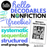 Women's History Month. FREE Nonfiction Decodable Book. Sci