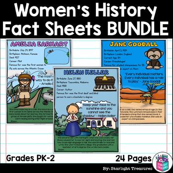 Preview of Women's History Month Fact Sheets for Early Readers #1