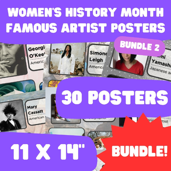 Preview of Women's History Month - Famous Artist Posters - 11"x14" - BUNDLE 2