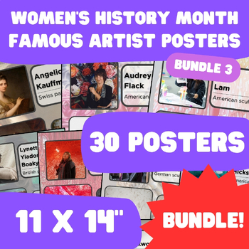 Preview of Women's History Month - Famous Artist Posters - 11"x14" - BUNDLE 3