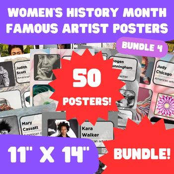 Preview of Women's History Month - Famous Artist Posters - 11"x14" - BUNDLE 4