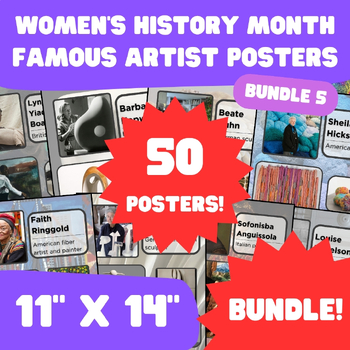Preview of Women's History Month - Famous Artist Posters - 11"x14" - BUNDLE 5