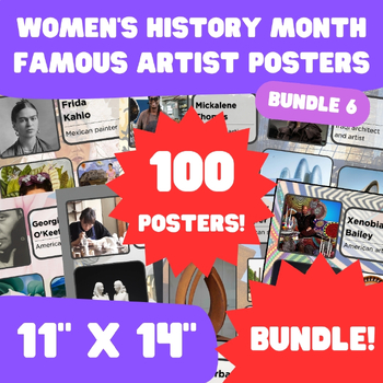 Preview of Women's History Month - Famous Artist Posters - 11"x14" - BUNDLE 6