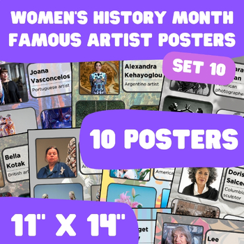 Preview of Women's History Month - Famous Artist Posters - 11"x14" - Set 10