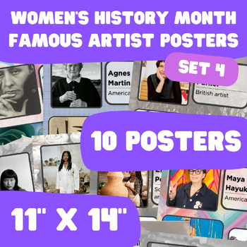 Preview of Women's History Month - Famous Artist Posters - 11"x14" - Set 4