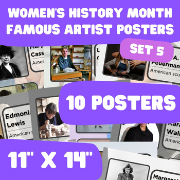 Preview of Women's History Month - Famous Artist Posters - 11"x14" - Set 5