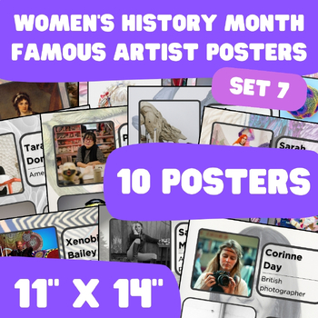Preview of Women's History Month - Famous Artist Posters - 11"x14" - Set 7