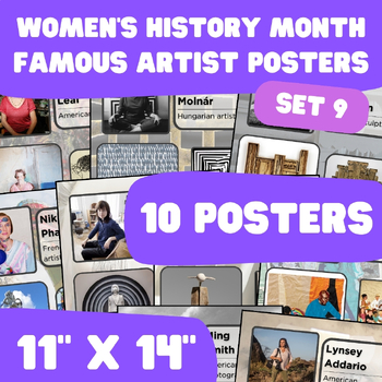 Preview of Women's History Month - Famous Artist Posters - 11"x14" - Set 9