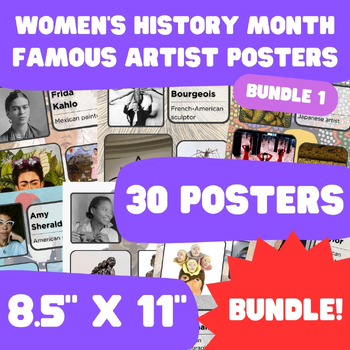 Preview of Women's History Month - Famous Artist Posters - 8.5"x11" - BUNDLE 1