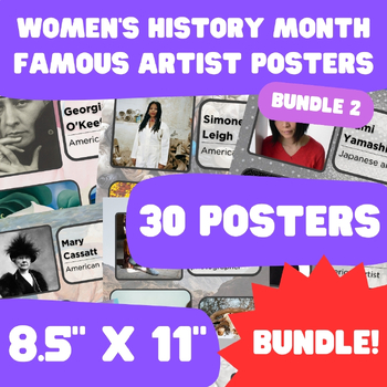 Preview of Women's History Month - Famous Artist Posters - 8.5"x11" - BUNDLE 2