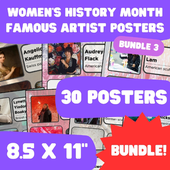 Preview of Women's History Month - Famous Artist Posters - 8.5"x11" - BUNDLE 3