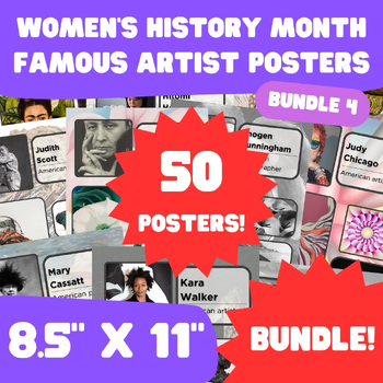 Preview of Women's History Month - Famous Artist Posters - 8.5"x11" - BUNDLE 4