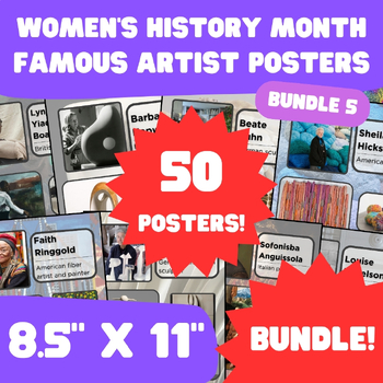 Preview of Women's History Month - Famous Artist Posters - 8.5"x11" - BUNDLE 5