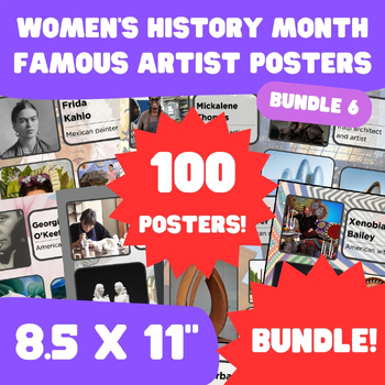 Preview of Women's History Month - Famous Artist Posters - 8.5"x11" - BUNDLE 6