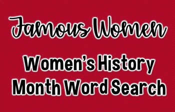 Preview of Women's History Month Famous Women Word Search Bundle