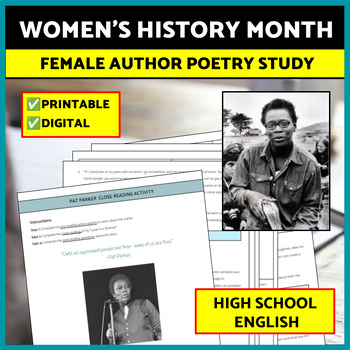 Preview of Women's History Month Female Authors Poetry Activity for High School English