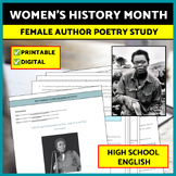 Women's History Month Female Authors Poetry Activity for H