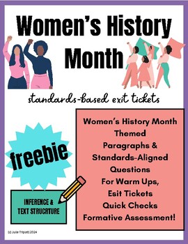 Preview of Women's History Month Formative Assessments- Freebie!
