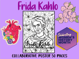 Women's History Month. Frida Kahlo collaborative poster 50 pages