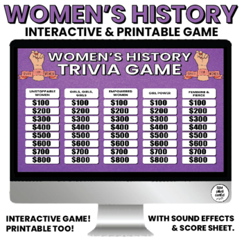 Preview of Women's History Month Game | Trivia | Interactive and Printable