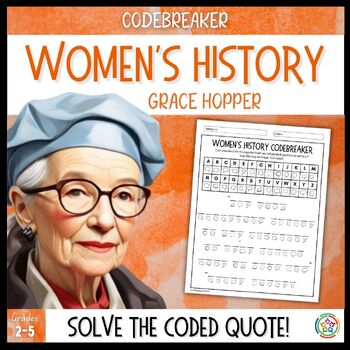 Preview of Women's History Month | Grace Hopper | Codebreaker Worksheet Elementary