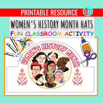 Preview of Women's History Month HATS | COLOR CUT AND PASTE HAT ACTIVITY | MAKE HATS