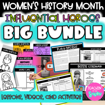 Preview of Women's History Month HUGE BUNDLE  Biography lessons, bulletin board, Activities