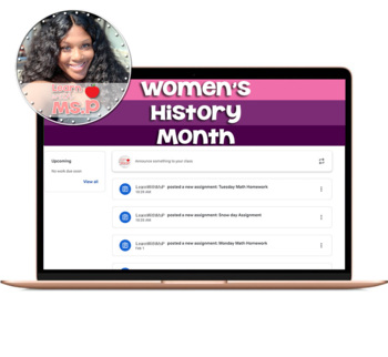 Preview of Women's History Month Banner Google Classroom Header | Distance Learning