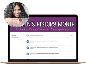 Preview of Women's History Month Banner Google Classroom Header | Distance Learning