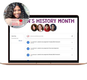 Preview of Women's History Month Header for use with Google Classroom | Distance Learning