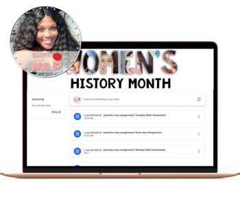 Preview of Women's History Month Banner Google Classroom Header | Distance Learning