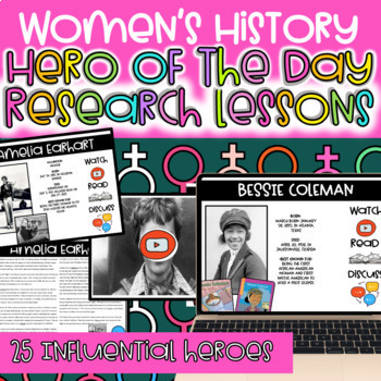 Preview of Women's History Month: Hero of the Day Teaching UNIT Presentation