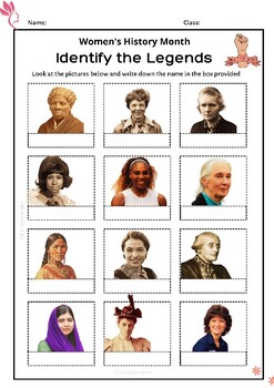 Preview of Women's History Month Identify the Legends, Crossword & Word Search Activity