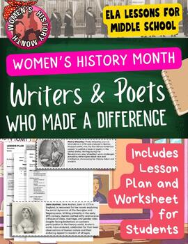 Preview of Women's History Month Important Female Writers Women Poets Middle School ELA