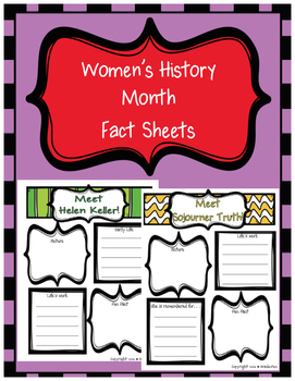 Preview of Women's History Month Worksheets | Graphic Organizers