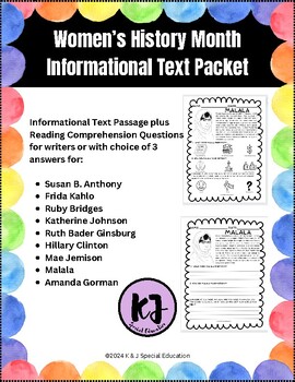 Preview of Women's History Month Informational Text Bundle