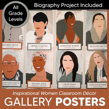 Preview of Women's History Month & International Women's Day Posters + Bulletin Board
