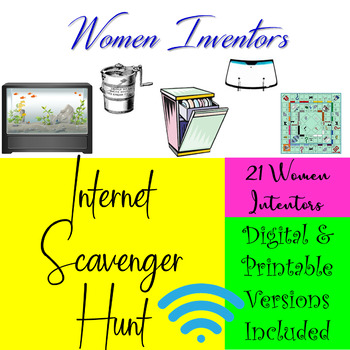 Preview of Women's History Month Internet Scavenger Hunt-Women Inventors-Distance Learning