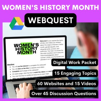 Preview of Women's History Month Internet Webquest Google Doc and Printable Packet