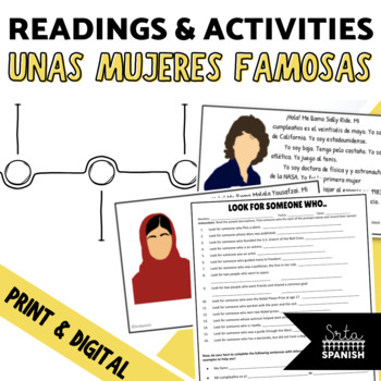 Preview of Women's History Month Introductions in Spanish Reading Comprehension Activities