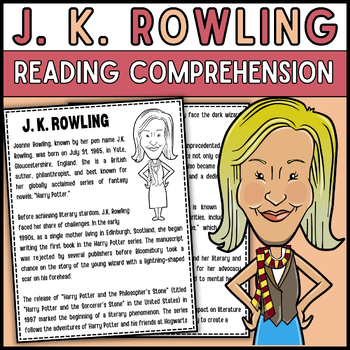 Preview of Women's History Month J. K. Rowling Reading Comprehension Passage & Questions