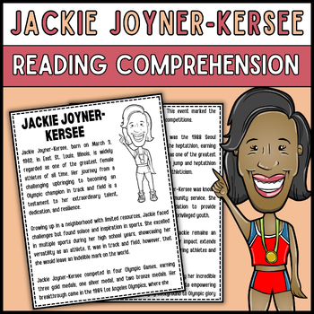 Preview of Women's History Month Jackie Joyner-Kersee Reading Comprehension Passage