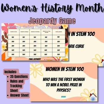 Preview of Women's History Month Jeopardy Game | Google Slides |