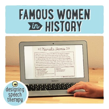 Preview of Women's History Month Language Activities for Speech/Language Therapy
