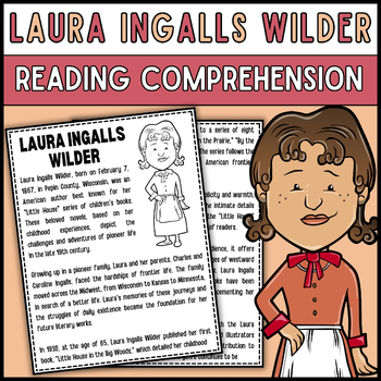 Preview of Women's History Month Laura Ingalls Wilder Reading Comprehension Passage