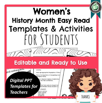 Preview of Women's History Month Lessons for Grades 3rd-5th With Templates & Activities