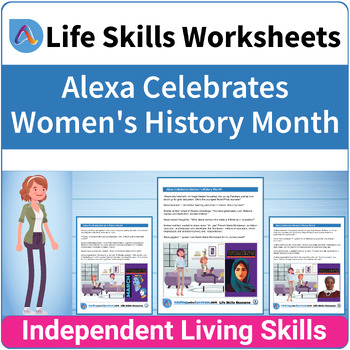 Preview of Women's History Month Special Education Life Skills for Middle and High School