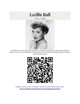 Preview of Women's History Month: Lucille Ball (Digital)